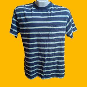 Vintage Medium T-shirt Grunge 90s Box-Office Striped Pocket 100% Cotton india